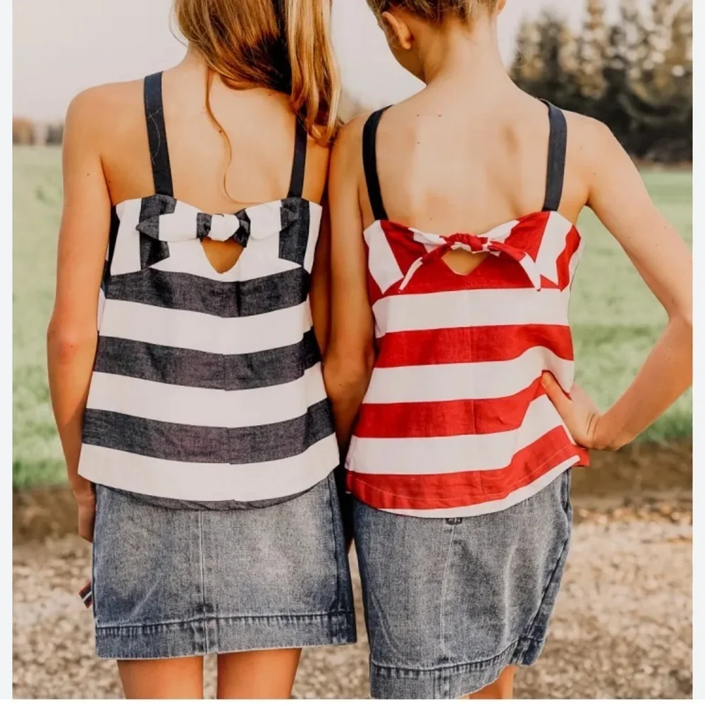 Habitual Girl -red & white striped patriotic Halter Top- NWT Girls Size 13